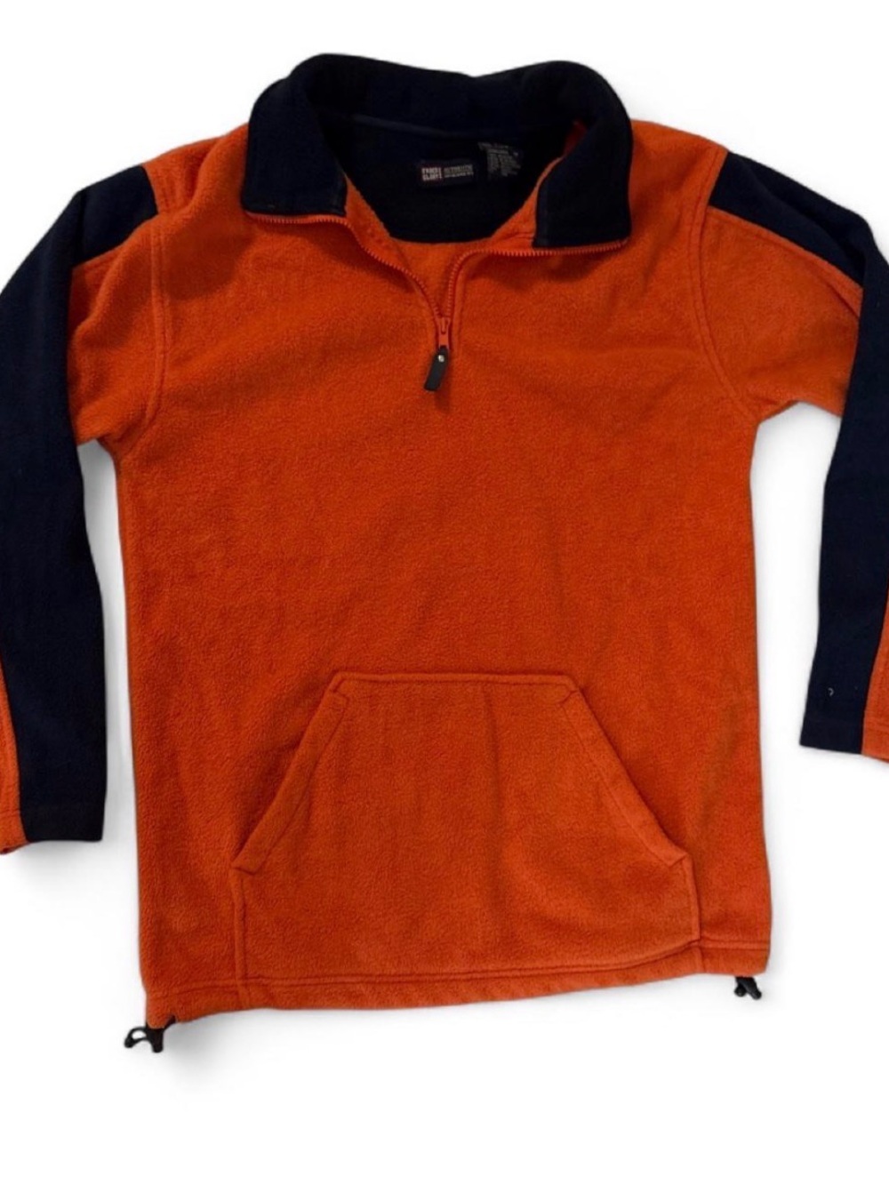 Faded Glory Orange Fleece Half-Zip with Black Accents